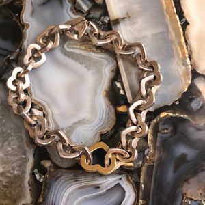 Tiffany & Co. Sterling & Gold Heart Link Bracelet